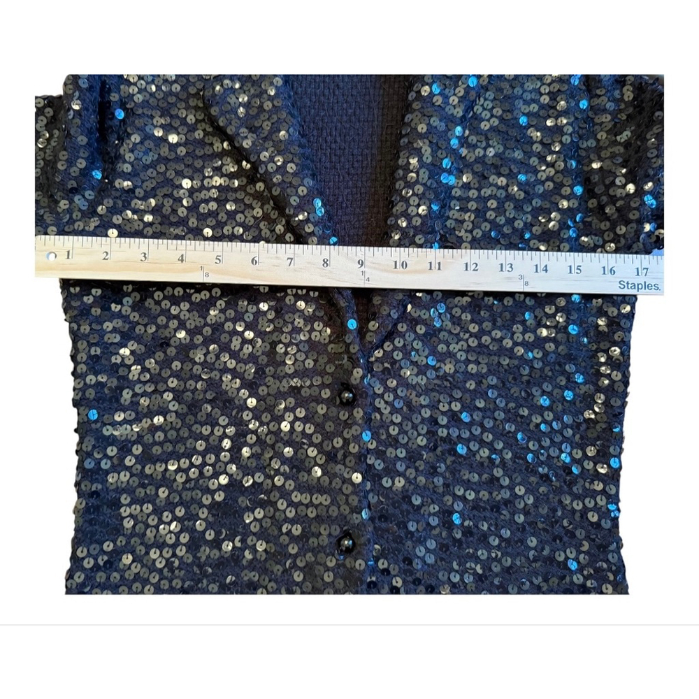 White House Black Market Blazer Size S Black Sequin - Picture 10 of 10